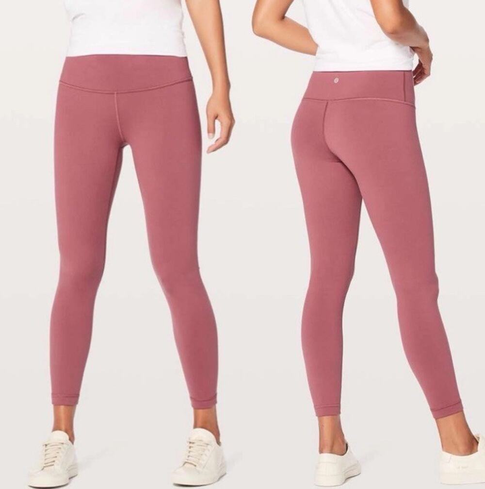 Lululemon Wunder Under Hi-Rise 7/8 Tight Legging Merlot Sz 10 Pink Pant Yoga